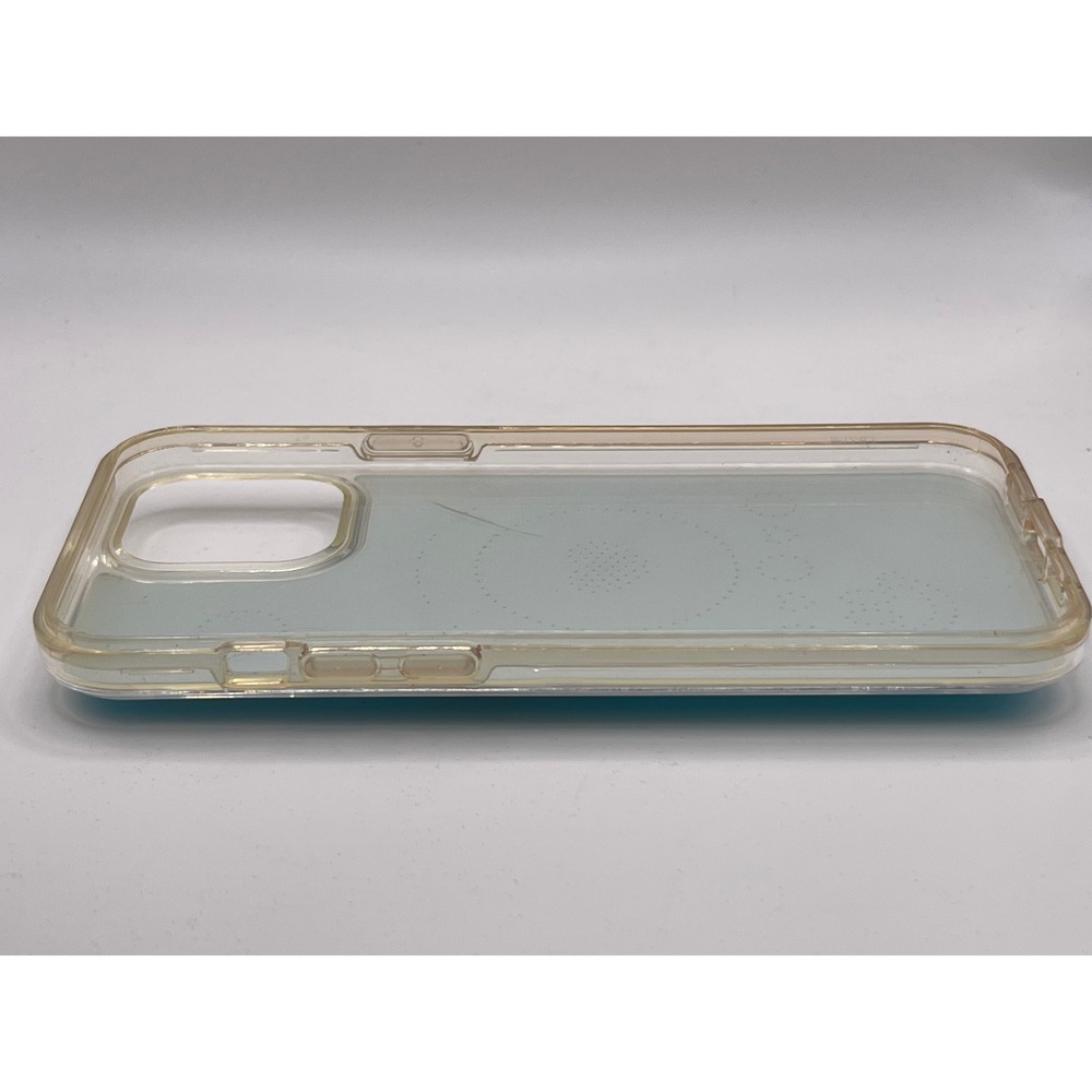 Blue Smiling iPhone 6.1" Case with Rhinestone Smiley Faces and Ring Stand Holder - Picture 2 of 2